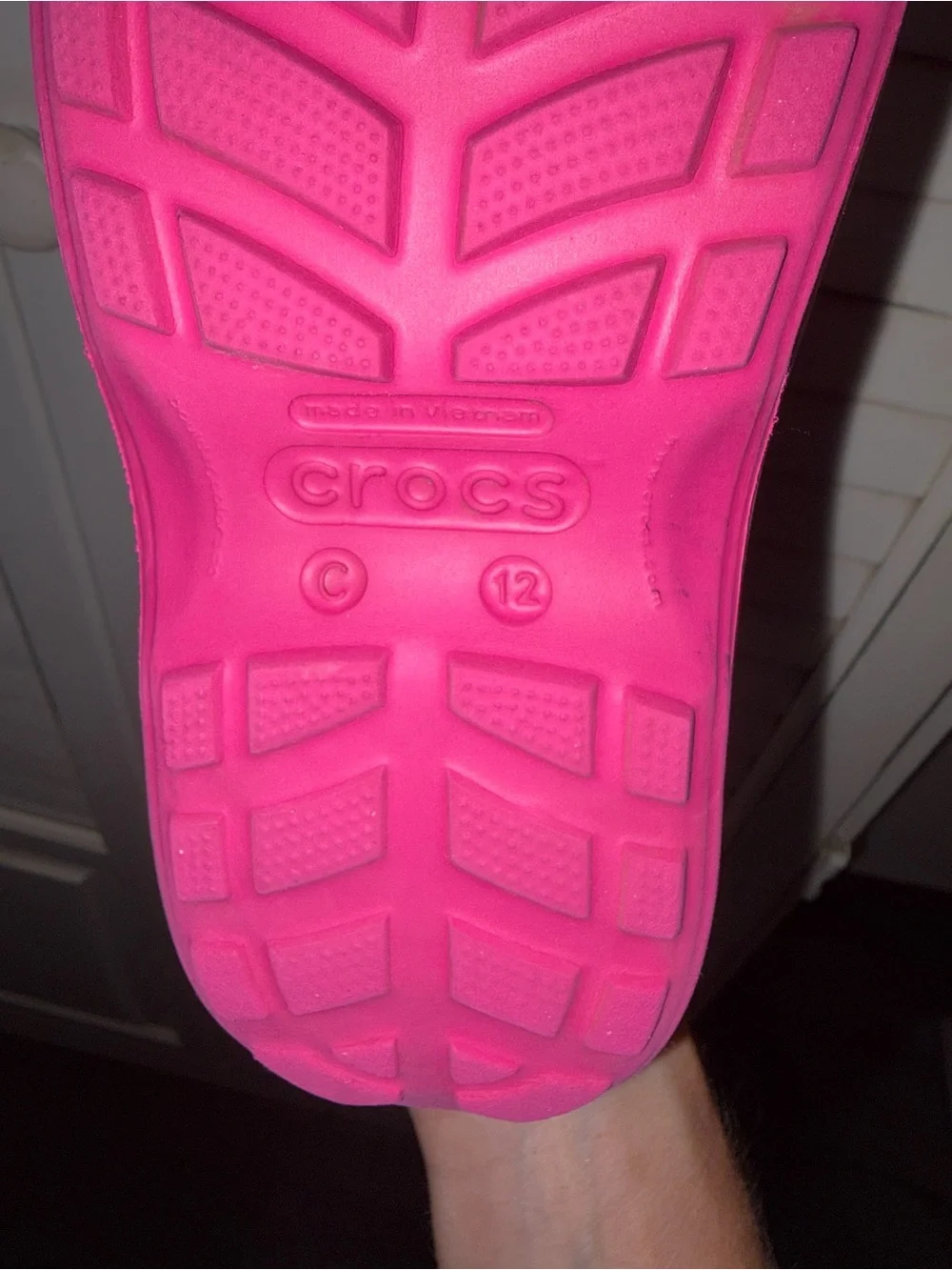 Crocs Waterproof Pull On Rain Boots Kids Size C 12 Hot Pink